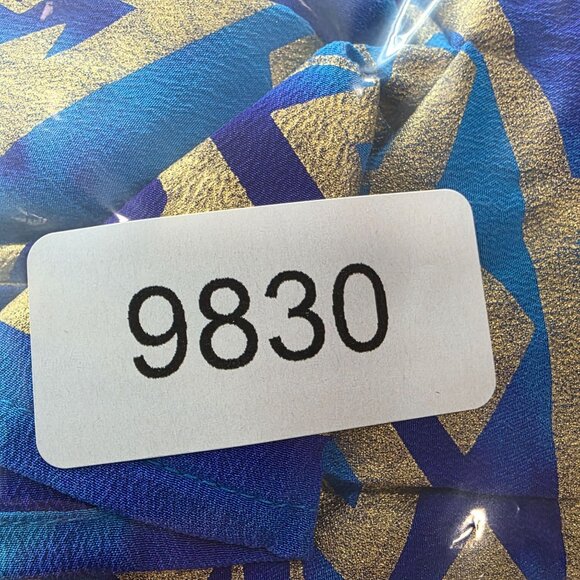 Womens Vintage Diane Gilman Blue & Purple Abstract 100% Silk Blouse Button Up M - Picture 7 of 7